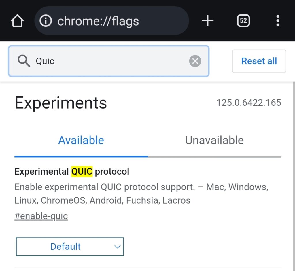 1000453979 QUIC protocol experimental / ERR_QUIC_PROTOCOL_ERROR